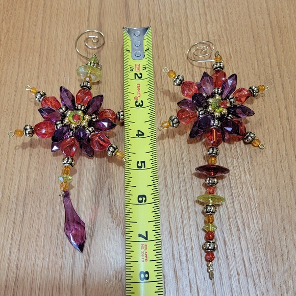 Vintage Lot of 6 Faux Jewel Hanging Star Christmas Ornaments - Picture 9 of 9